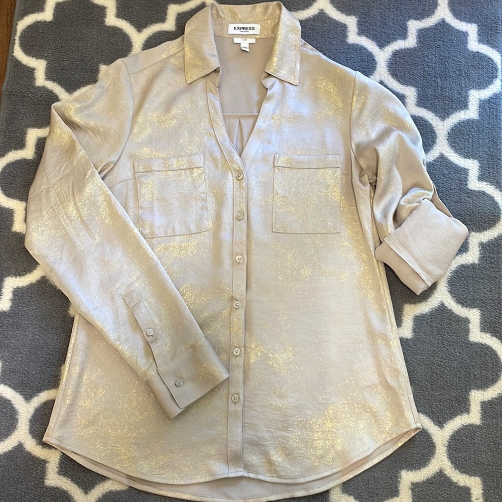 Express Portofino Gold button down shirt
